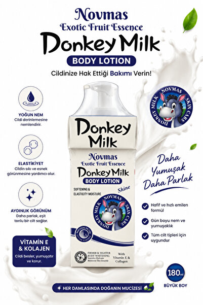 NOVMAS Donkey Milk Body Lotion E Vitamini & Kolajen 180 ml