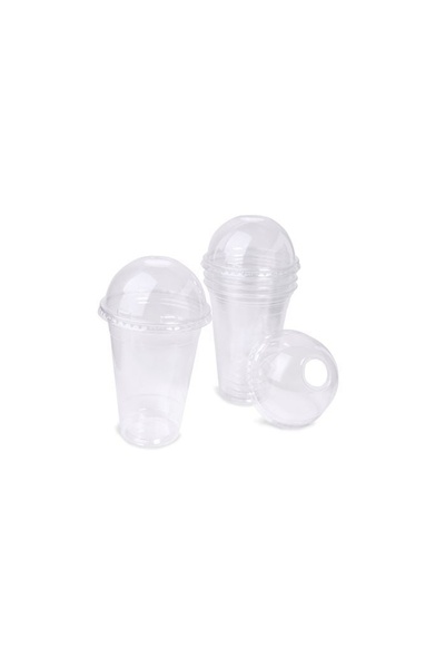 Jumbo Set 15 Pahare de Unică Folosință din Plastic, 480 ml, transparent, cu c...