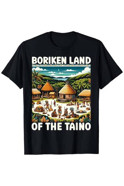 23 nisan Print Short-Sleeved Taino Boriken Puerto Rico Indigenous T-Shirt