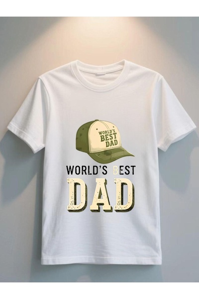 LİNA06 Worlds Best Dad T Shirt Black Cap And Text Design Extra Long PlusSize ...