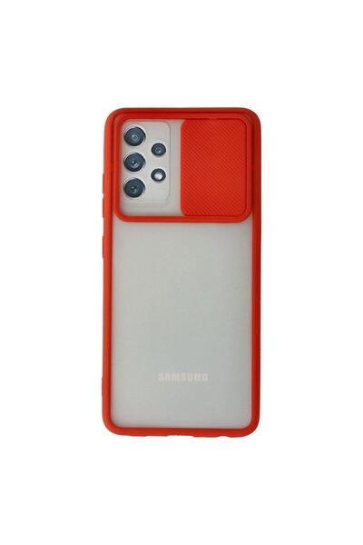 atastore2017 Samsung Galaxy A52 Case Palm Frosted Camera Sliding Silicone - Red