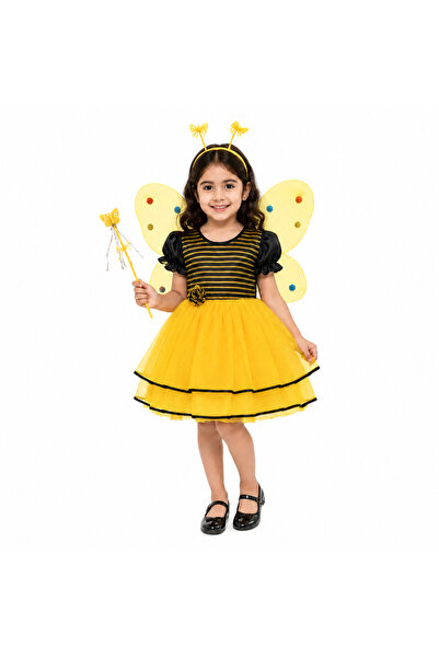 joyland زي نحلة تنكري فاخر للبنات من Joy Land - فستان أميرة منفوش باللون الأص...