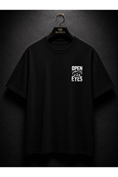 SB BİANCO Ανοίξτε τα Μάτια σας Μπλουζάκι Oversize Unisex Premium με στάμπα μάτια