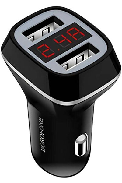 Borofone Încărcător auto BZ3 12W cu porturi: 2xUSB și voltmetru Culoare neagr...