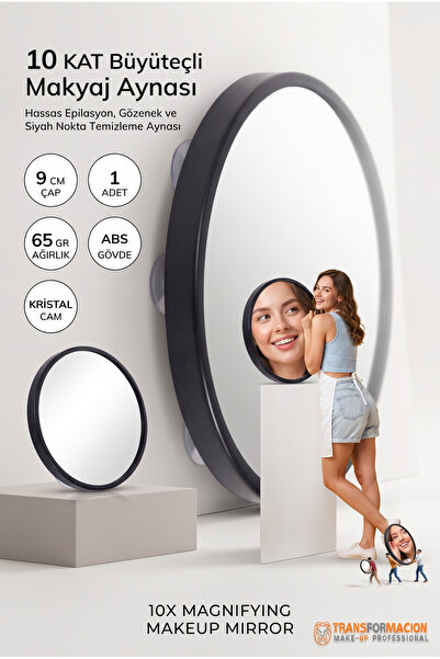 Transformacion 10X Büyüteçli Makyaj Aynası - Çift Vantuzlu Kristal Akrilik 9 ...
