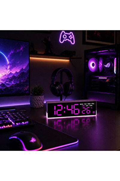 Mavi Keys Akıllı LED Dijital Masa Saati – Çift Alarm, Type-C, Ayarlanabilir P...