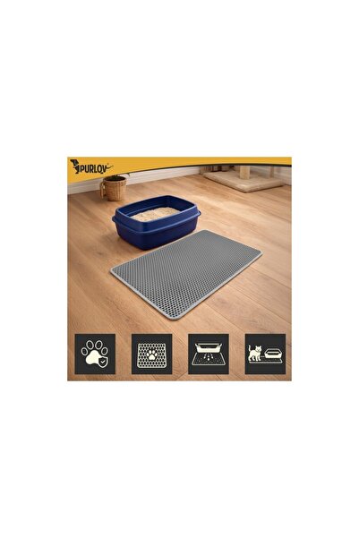 Purlov Covoraș pentru litieră pisici 75x55cm Gri