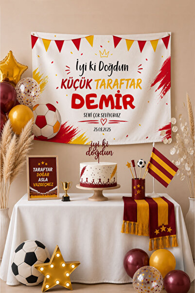 Homamia Kişiye Özel Doğum Günü Happy Birthday Duvar Örtüsü Duvar Halısı Taraftar