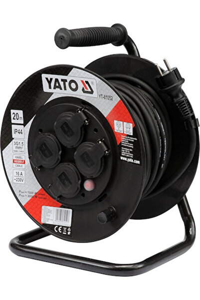 yato Cablu prelungitor impermeabil 3 x 1.5mm²/20m Negru Cod: YT-81052