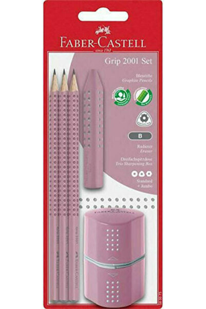 Faber Castell Set de creioane Faber-Castell Grip 2001 P cu racletă și radieră...