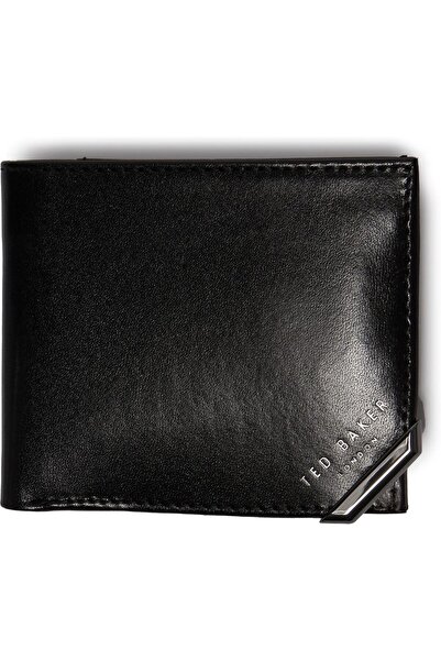 Ted Baker Men's Metallic Foldable Wallet with Coin Pocket, Model 267037, Black
