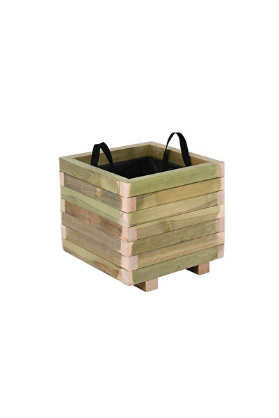 woodwell FLOWER POT WOOD Γλάστρα, Εμποτισμού Pine, Απόχρωση Φυσικό, 40x40x36cm
