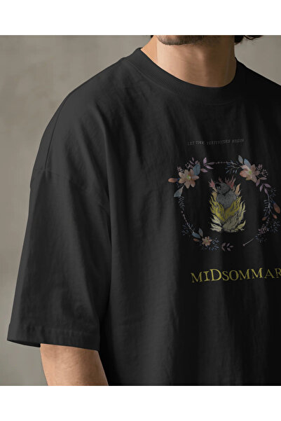buzagi Midsommar Regular Unisex Black T-Shirt