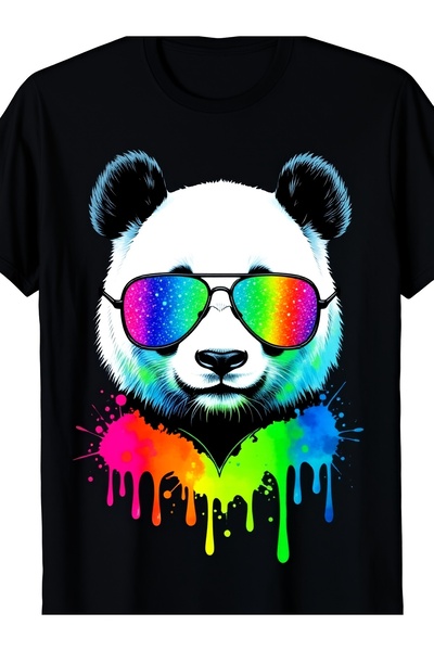 212Wear Men'S Cute Lover Animal on Panda 2 Retro Casual Short-Sleeved T-Shirt...