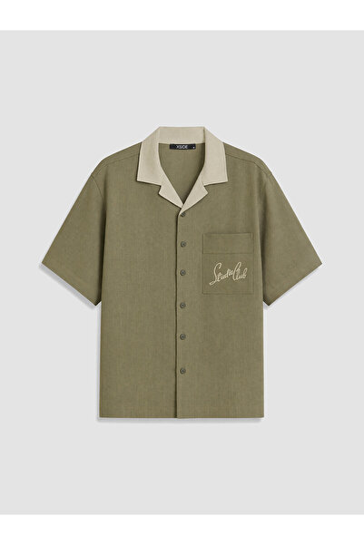 LC Waikiki Peak New Season Regular Fit Embroidered Textured Men's Shirt