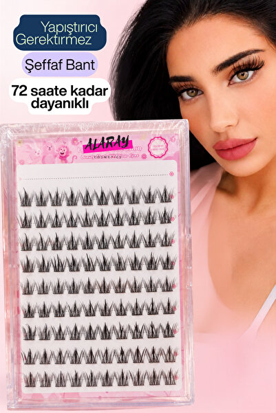 alaraycosmetics Alara Kendinden Yapışkanlı Takma Kirpik | Yapıştırıcısız Clus...