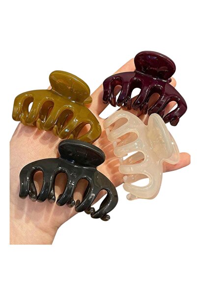 OEM Hair clip Top Bottom Set , medium size, multicolor, 4 pieces