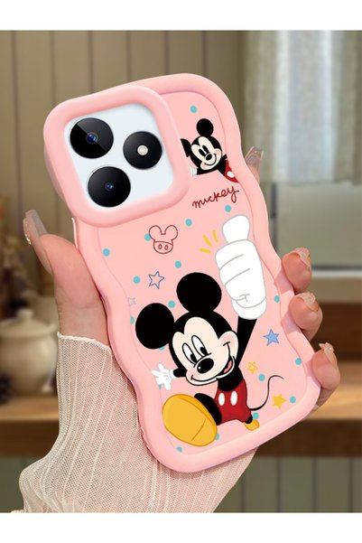 Hontinga Realme Note 50 Compatible Case Camera Protector Pink Silicone Couple...