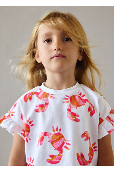 MAYORAL Girl's Printed Ruffle Sleeve T-Shirt 3018