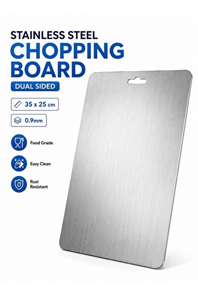 LEOXOL Stainless Steel Chopping Board | Dual Sided Food Grade Cutting Board 3...