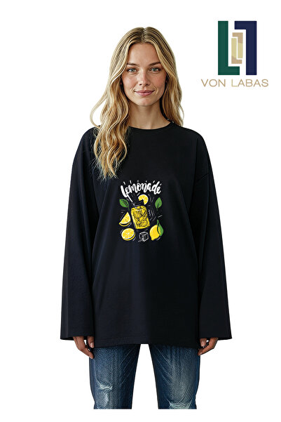 Grafftee Clothing Geniş Kol Oversize Uzun Kollu Tshirt %100 Pamuklu Baskılı Y...