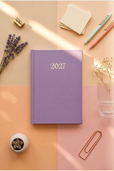 Lizy 2027 Günlük Planlayıcı Ajanda 17x24 cm Ciltbezi Sert Kapak Lila