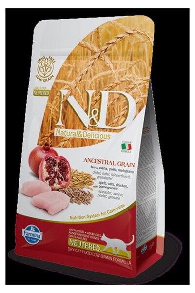 N&D Düşük Tahıllı Tavuklu Narlı Kısırlaştırılmış Kedi Maması 5 kg