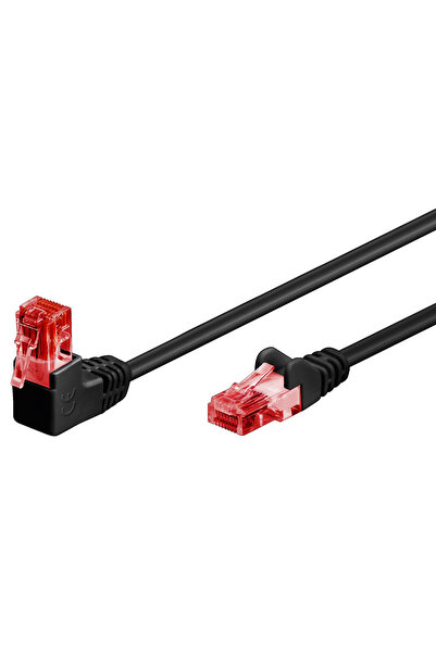 goobay καλώδιο U/UTP CAT6 51514, γωνιακό, CCA AWG 25/7, 0.5m, μαύρο