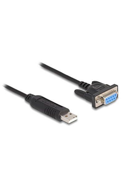 DELOCK καλώδιο USB σε RS-232 67382, 921.6Kbps, 1.8m, μαύρο