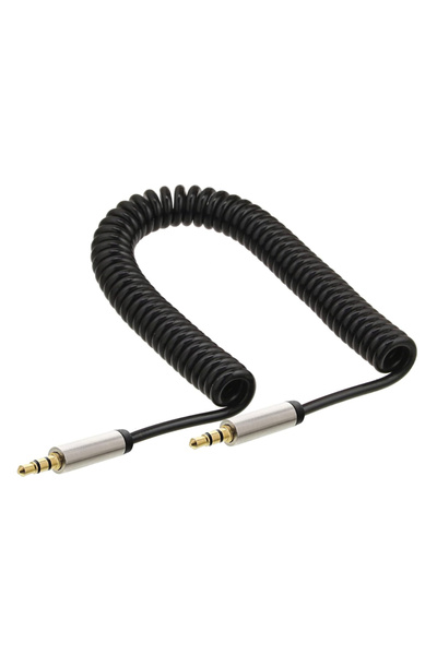 POWERTECH Καλώδιο ήχου 3.5mm CAB-J058, σπιράλ, επιχρυσωμένο, 1.8μ, μαύρο