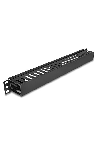 DELOCK cable management 81555 για rack 19"/1U, πλαστικό/μεταλλικό, μαύρο