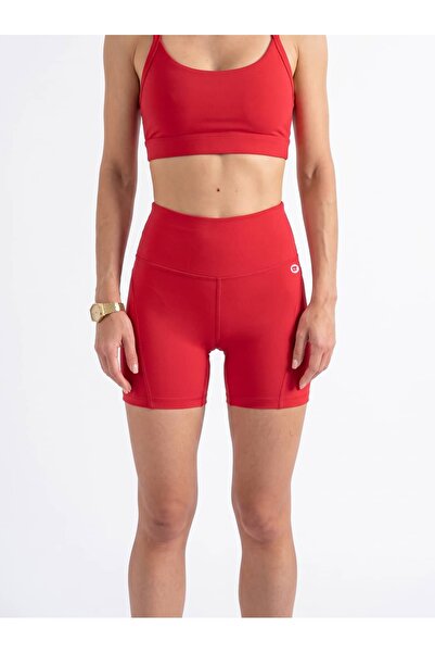 Coredra Women's Short Biker Leggings - Red - C518