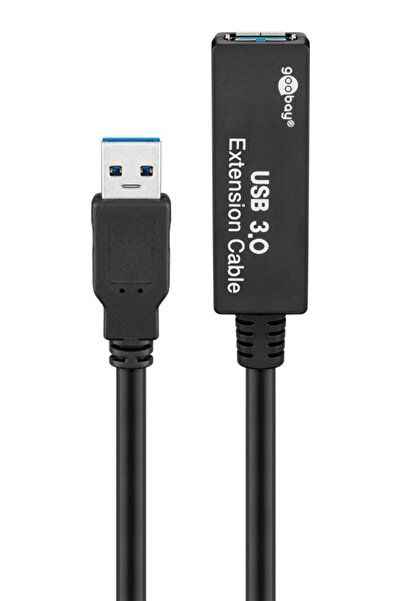 goobay καλώδιο προέκτασης USB 3.0 95727, active, 5Gbps, 5m, μαύρο