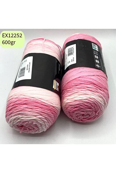 Oxford İplik İhrac Fazlası 2'li Paket 600gr Akrilik Pembe Degrade EX12252