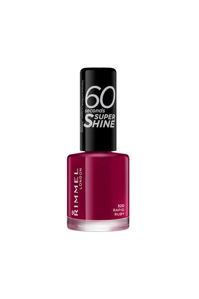 RIMMEL LONDON 60 Seconds Super Shine Nail Polish, 320 Rapid Ruby