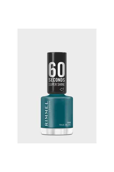RIMMEL LONDON 60 Seconds Super Shine Nail Polish, 104 True Blue