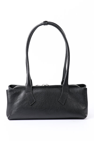 Tuna Genuine Leather Black Floater Women's Shoulder Bag