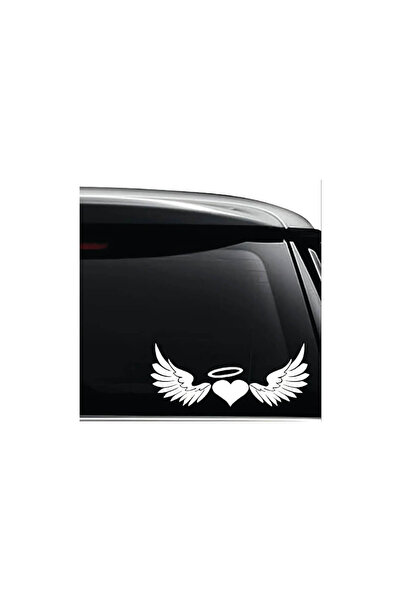 Amo-Stickers Sticker Auto Inger inima si aripi 45cm Negru