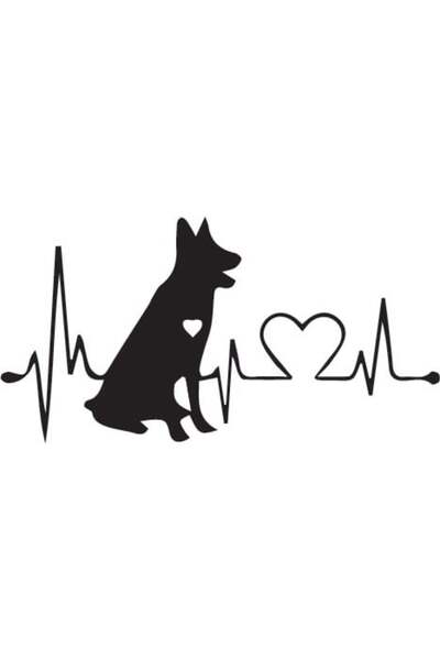 Amo-Stickers Car sticker Love Dog 20cm Green