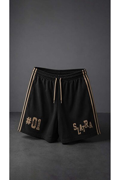 Slatra Men's Black  Average Above Knee Shorts