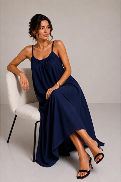 ASL WOMAN Women's Tencel Strappy Casual Long Dress