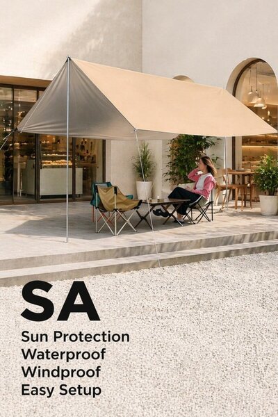 Generic 1 Piece 3x3m Ripstop Polyester Waterproof Uv Protection Camping Canop...