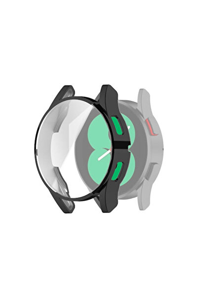OEM Θήκη σιλικόνης με γυαλί σε μαύρο χρώμα για Galaxy Watch 4 44mm