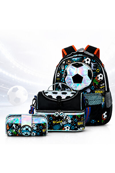 Hibobi Premium World Cup Limited Edition 3PCS Boys Football Backpack Set, Sch...