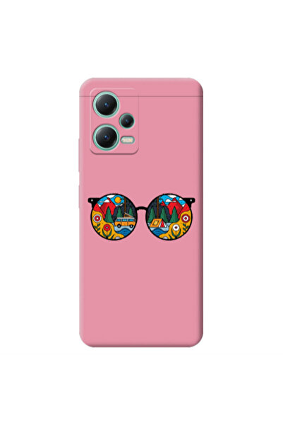 Other Xiaomi Redmi Note 12 Pro 5G Round Glasses Pink Colored Silicone TPU Θήκη