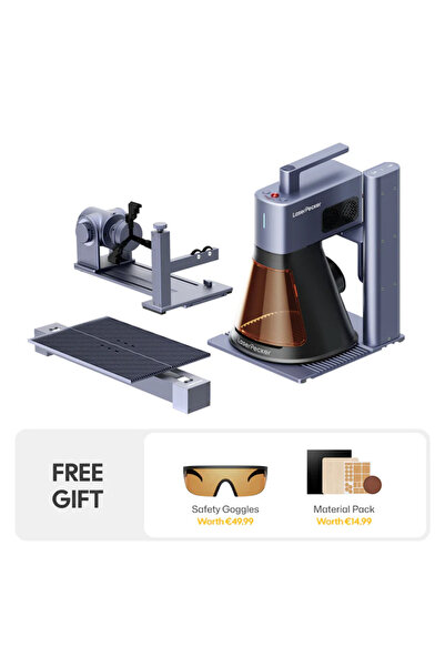 LASERPECKER LP2 Plus Deluxe Lazer Gravür Makinesi (10W Diode) Döner Stand ve ...