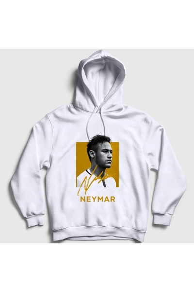 Presmono Unisex White Signature Neymar Football Soccer Hooded Sweatshirt 6158...