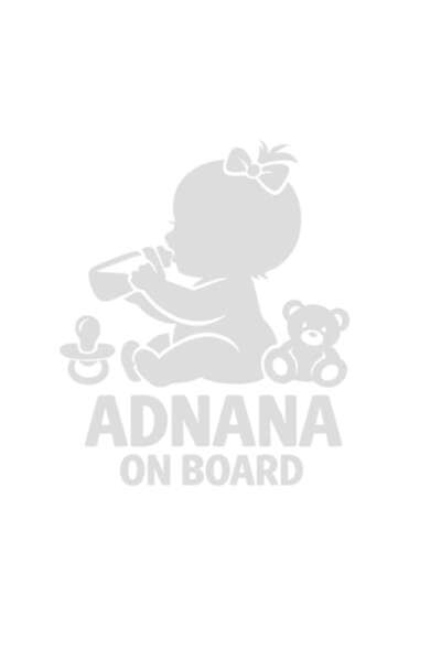 OEM Autocolant decorativ auto  "ADNANA ON BOARD ", 10cm, Alb