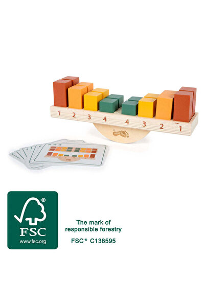Small Foot Joc de echilibru Montessori – Jucărie educativă din lemn certifica...