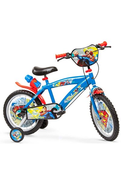Toimsa Bicicleta copii Superman 16 inch, cu roti ajutatoare si sticluta de ap...